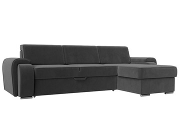 Угловой раскладной диван Лига-025, Серый (Велюр) в Миассе
