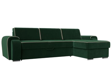 Угловой диван Лига-025, Зеленый\Бежевый (Велюр) в Миассе