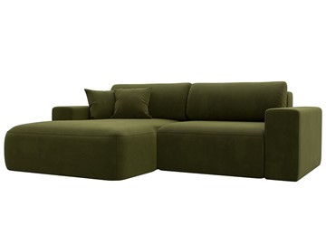 Угловой диван Лига-036 Классик, Зеленый (Микровельвет) в Златоусте