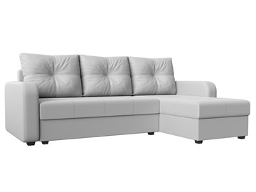 Угловой диван с оттоманкой Ливерпуль Лайт, Белый (Экокожа) в Миассе