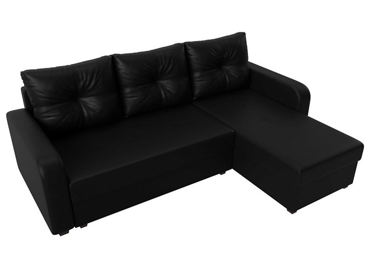 Угловой диван с оттоманкой Ливерпуль Лайт, Черный (Экокожа) в Челябинске - изображение 8