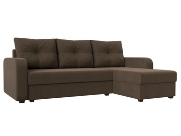 Угловой диван с оттоманкой Ливерпуль Лайт, Коричневый (Рогожка) в Магнитогорске