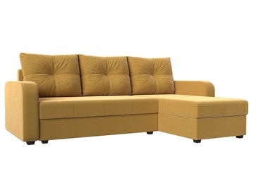 Угловой диван с оттоманкой Ливерпуль Лайт, Желтый (Микровельвет) в Челябинске - предосмотр