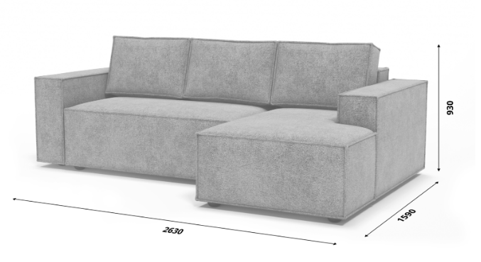 Угловой диван Лофт 263х159х93 (Ремни/Тик-так) в Копейске - изображение 9