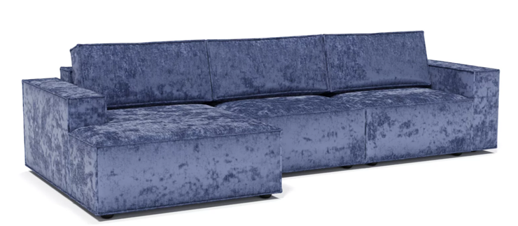 Угловой диван с оттоманкой Лофт 357х159х93 (Ремни/Еврокнижка) в Челябинске - изображение 1