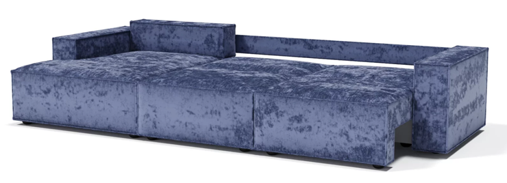 Угловой диван с оттоманкой Лофт 357х159х93 (Ремни/Еврокнижка) в Копейске - изображение 2