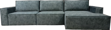 Угловой диван с оттоманкой Лофт 357х159х93 (Ремни/Еврокнижка) в Челябинске - предосмотр 3
