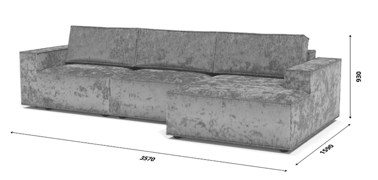 Угловой диван Лофт 357х159х93 (Ремни/Тик-так) в Миассе - изображение 8