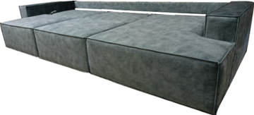 Угловой диван с оттоманкой Лофт 357х159х93 (Ремни/Еврокнижка) в Копейске - предосмотр 6