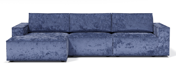 Угловой диван с оттоманкой Лофт 357х159х93 (Ремни/Еврокнижка) в Копейске - изображение