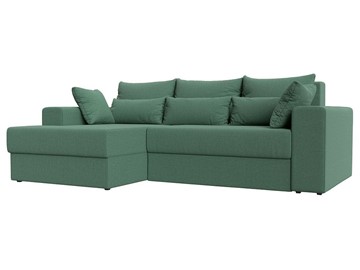 Угловой диван для гостиной Майами, Амур зеленый (Рогожка) в Челябинске - предосмотр
