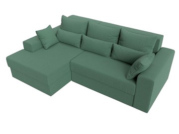 Угловой диван для гостиной Майами, Амур зеленый (Рогожка) в Челябинске - предосмотр 4