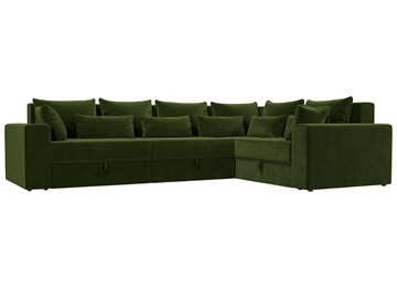 Угловой раскладной диван Майами long, Зеленый (микровельвет) в Миассе