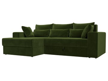 Угловой диван с оттоманкой Майами, Зеленый (микровельвет) в Челябинске
