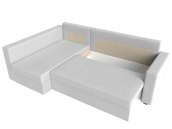Угловой раскладной диван Мансберг, Белый (Экокожа) в Миассе - изображение 1