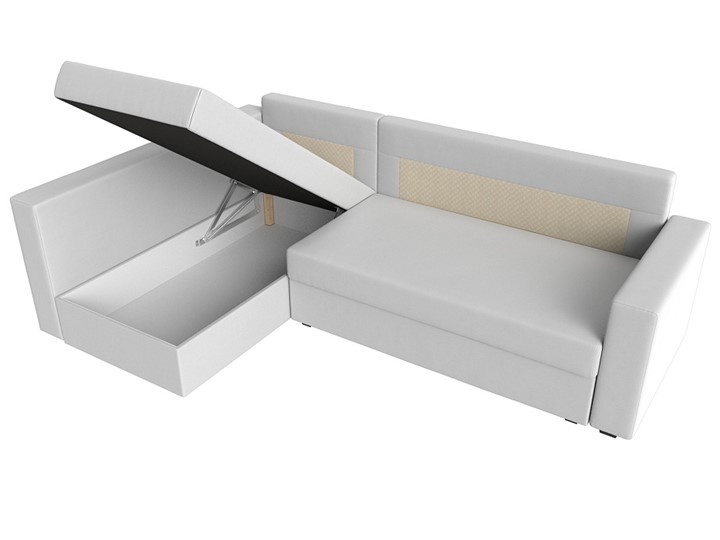 Угловой раскладной диван Мансберг, Белый (Экокожа) в Магнитогорске - изображение 3