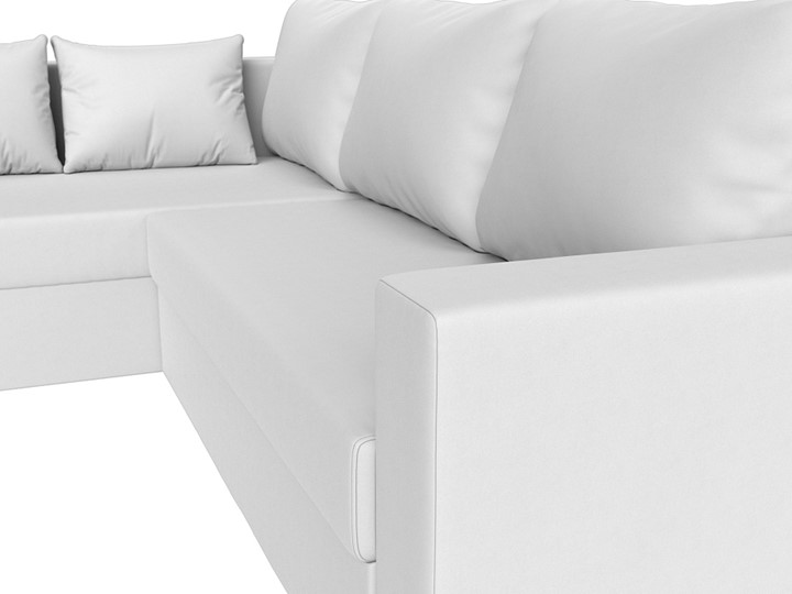 Угловой раскладной диван Мансберг, Белый (Экокожа) в Миассе - изображение 4