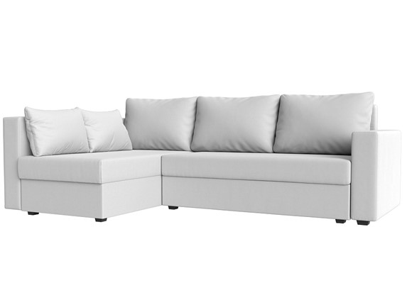 Угловой раскладной диван Мансберг, Белый (Экокожа) в Златоусте - изображение