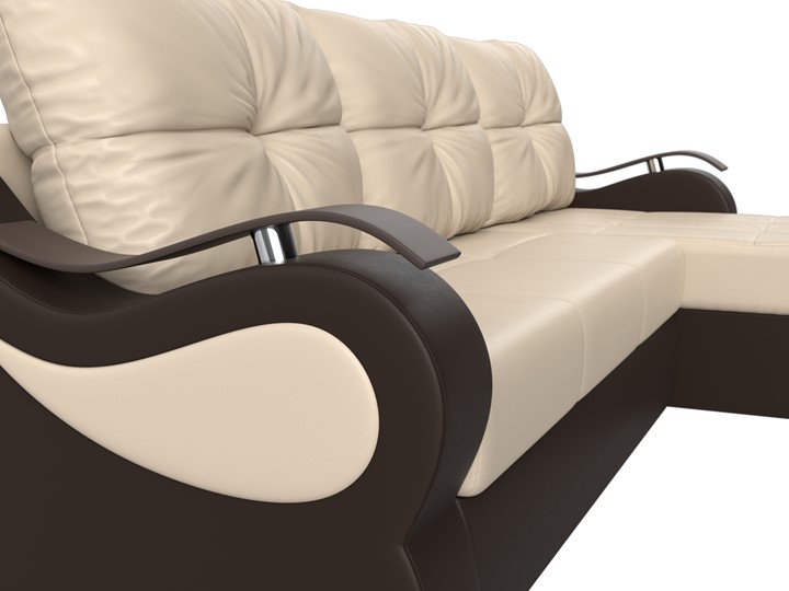 Угловой диван Меркурий, Бежевый/коричневый (экокожа) в Миассе - изображение 3