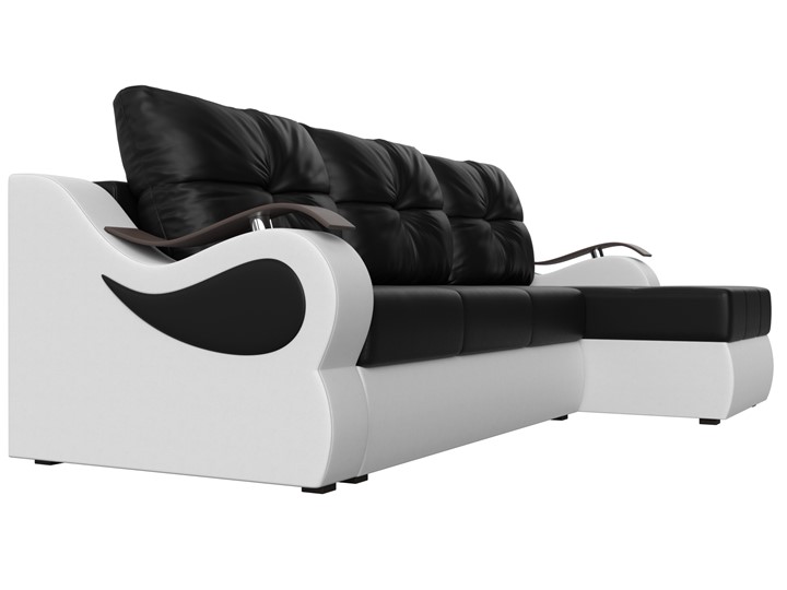 Угловой диван Меркурий, Черный/белый (экокожа) в Миассе - изображение 2