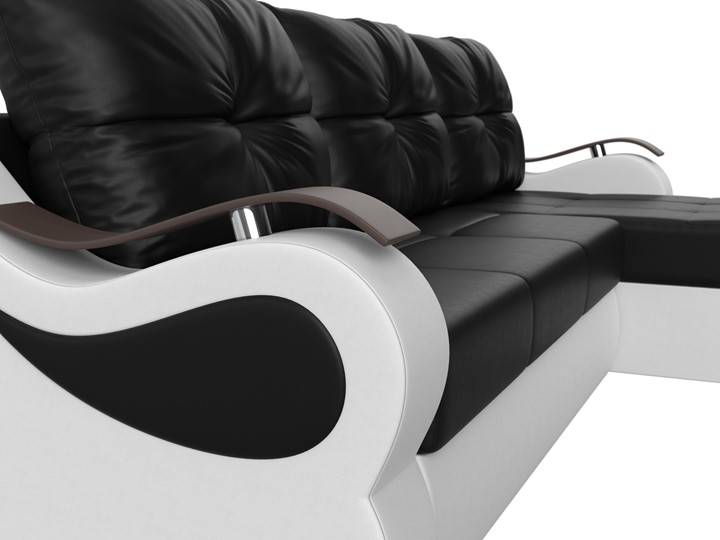 Угловой диван Меркурий, Черный/белый (экокожа) в Миассе - изображение 3