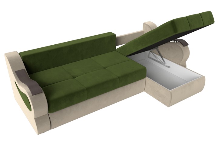 Угловой диван Меркурий, Зеленый/бежевый (вельвет) в Миассе - изображение 6