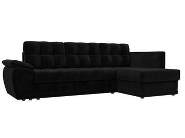 Угловой диван для гостиной Нэстор прайм, Черный (велюр) в Челябинске - предосмотр
