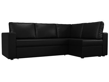 Угловой раскладной диван Оливер, Черный (экокожа) в Миассе