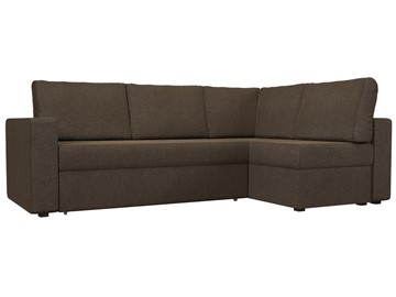 Угловой раскладной диван Оливер, Коричневый (рогожка) в Миассе