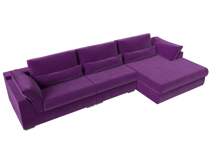 Угловой раскладной диван Пекин Лонг, Фиолетовый (микровельвет) НПБ в Челябинске - изображение 10