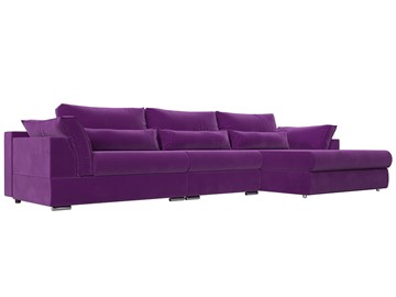 Угловой раскладной диван Пекин Лонг, Фиолетовый (микровельвет) НПБ в Челябинске