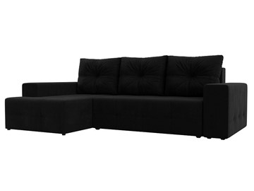 Угловой раскладной диван Перри, Черный (микровельвет) в Миассе