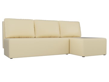 Угловой диван с оттоманкой Поло, Бежевый (экокожа) в Копейске