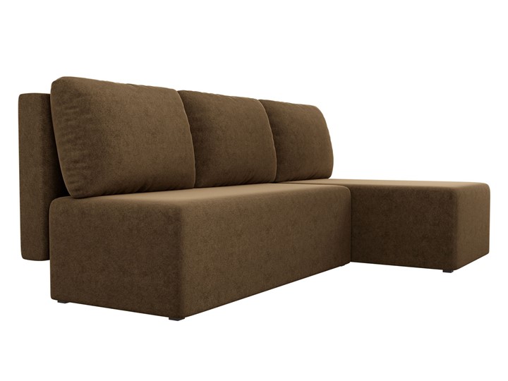 Угловой диван с оттоманкой Поло, Коричневый (микровельвет) в Челябинске - изображение 2