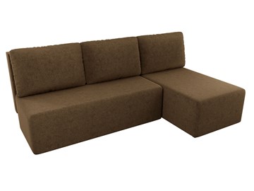 Угловой диван с оттоманкой Поло, Коричневый (микровельвет) в Челябинске - предосмотр 3