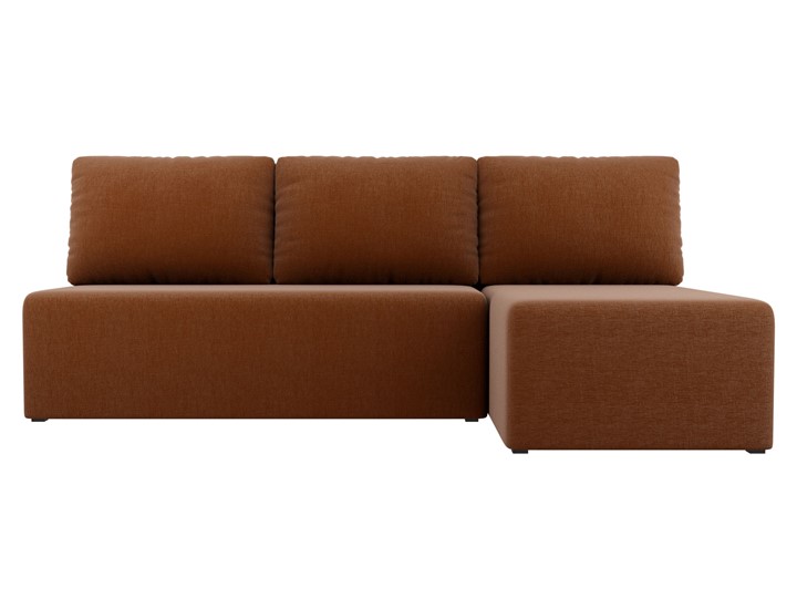 Угловой диван с оттоманкой Поло, Коричневый (рогожка) в Златоусте - изображение 1
