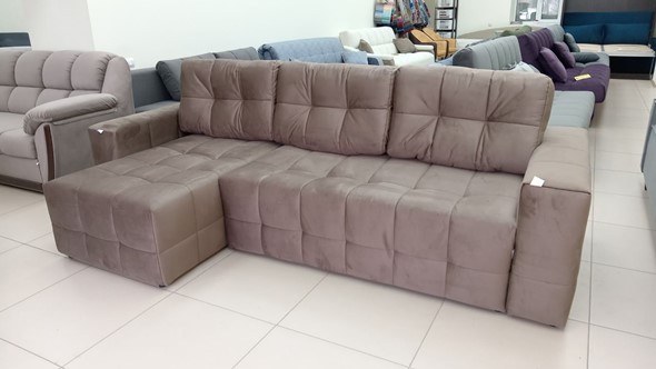 Угловой диван с оттоманкой Реал ДУ Graund 03 велюр в Магнитогорске - изображение