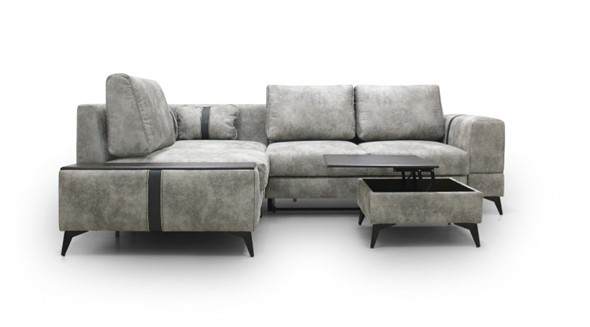Угловой диван с узкой спинкой Даллас  м6,2+м3+м4+м9+м6+м15 отдельный +2 малые подушки+ящик в малой части в Челябинске - изображение