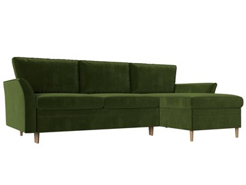 Угловой диван с оттоманкой София, Зеленый (микровельвет) в Миассе