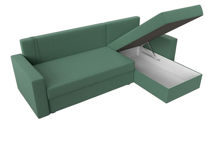 Угловой раскладной диван Траумберг Лайт, Амур зеленый (Рогожка) в Челябинске - изображение 3