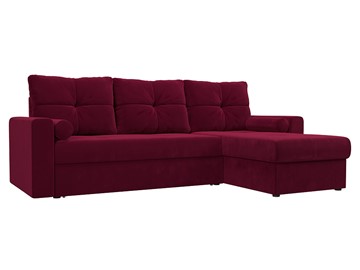 Угловой раскладной диван Верона, Бордовый (микровельвет) в Миассе