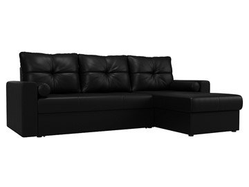 Угловой раскладной диван Верона, Черный (Экокожа) в Миассе