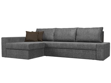 Угловой диван для гостиной Версаль, Серый/Коричневый (рогожка) в Миассе - предосмотр