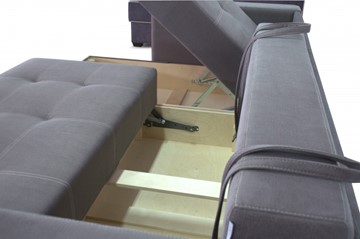 Угловой диван Fashion soft 210 (Uno grey + Brix latte) в Челябинске - предосмотр 3