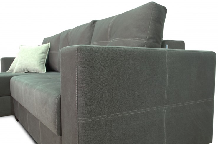 Угловой диван Fashion soft 210 (Uno grey + Brix latte) в Копейске - изображение 5