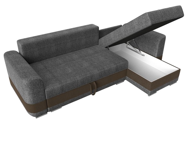 Угловой диван Честер, Серый/коричневый (рогожка) в Челябинске - изображение 5