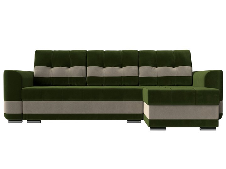 Угловой диван Честер, Зеленый/бежевый (вельвет) в Челябинске - изображение 1