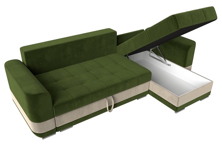 Угловой диван Честер, Зеленый/бежевый (вельвет) в Челябинске - изображение 5