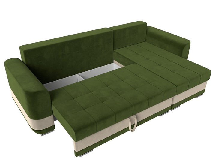 Угловой диван Честер, Зеленый/бежевый (вельвет) в Челябинске - изображение 6