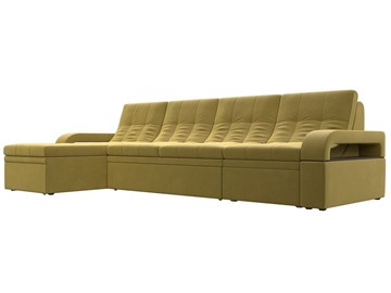 Угловой раскладной диван Лига-035 Лонг, Желтый (Микровельвет) в Миассе